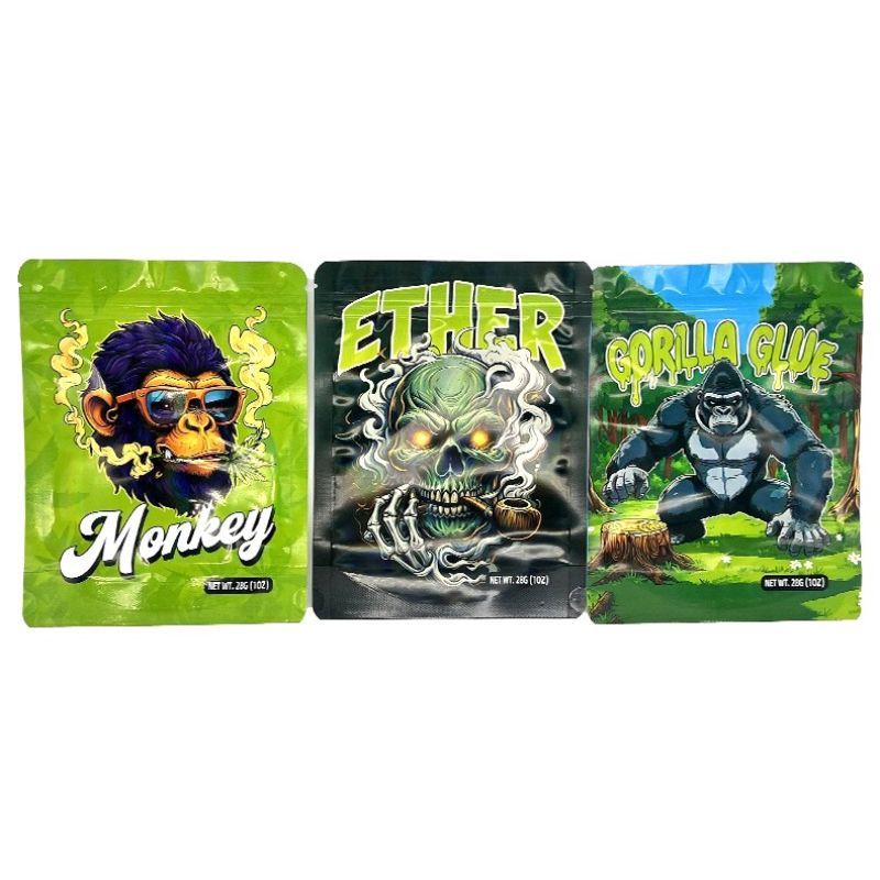 1oz Smell Proof Mylar Pouches for Weed